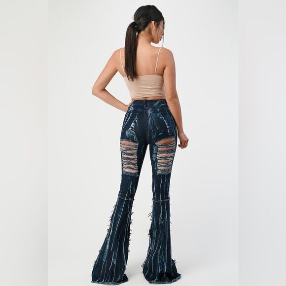 Purple Candy Lightning Flashes Concert Jeans - Picture 3 of 4